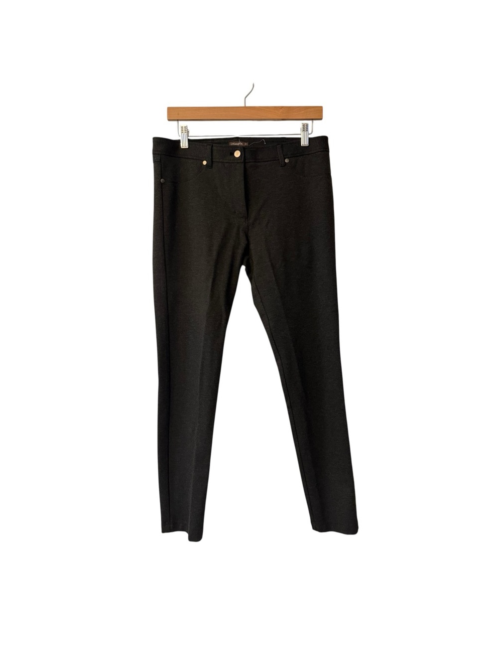 J. McLaughlin Women's Black/grey Pull-On Skinny Pants Size 8 Stretch Slim Ankle